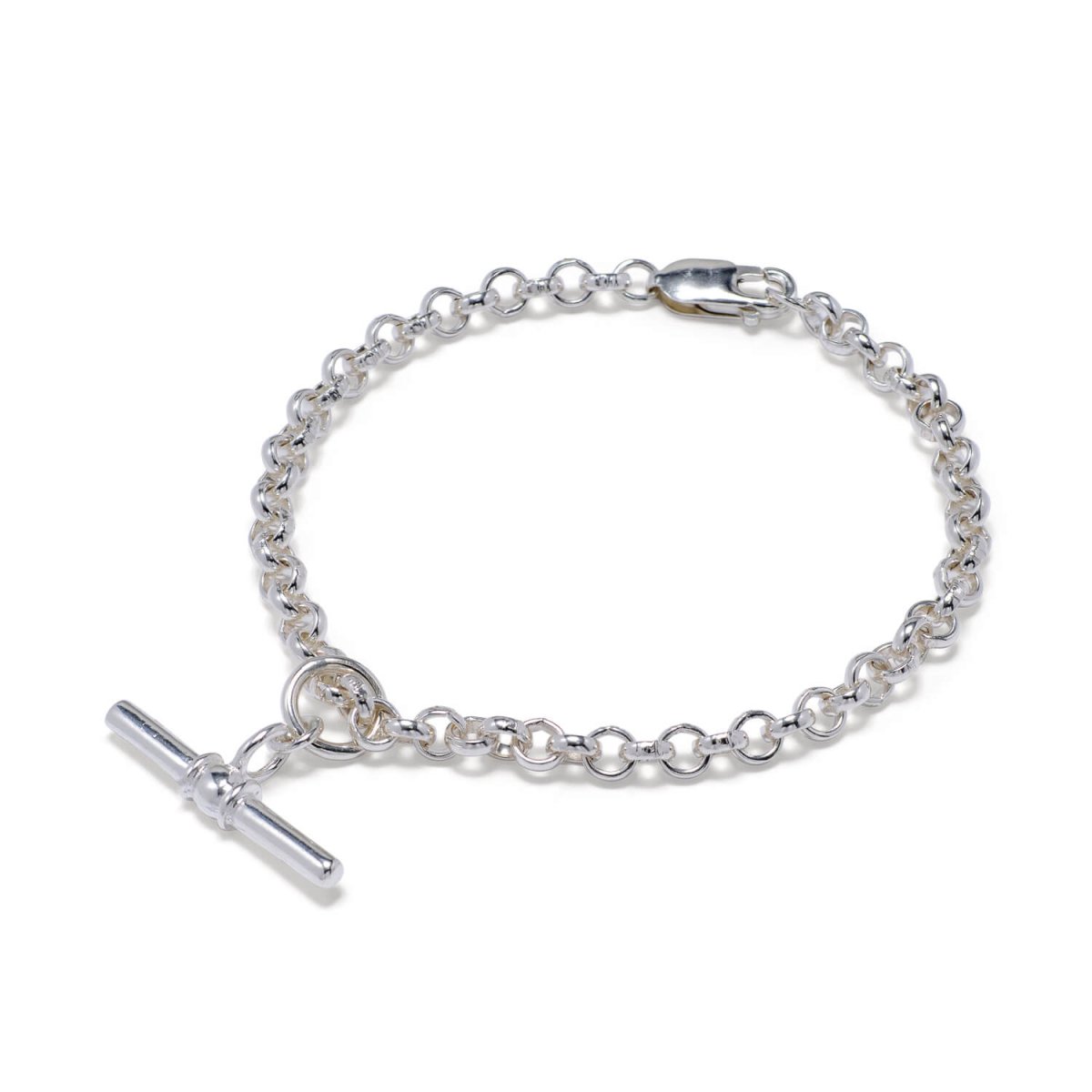 T - Bar Silver Belcher Chain Bracelet - Lulu B Jewellery