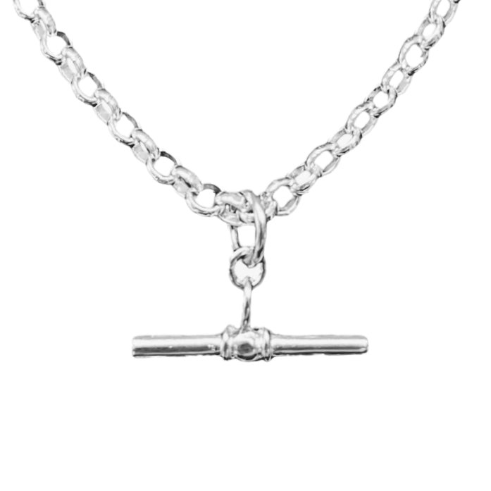 T - Bar Silver Belcher Chain Necklace - Lulu B Jewellery