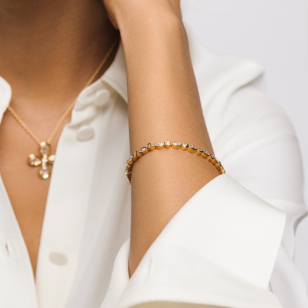 Tennis Gold Bracelet - Lulu B London - Timeless Jewellery