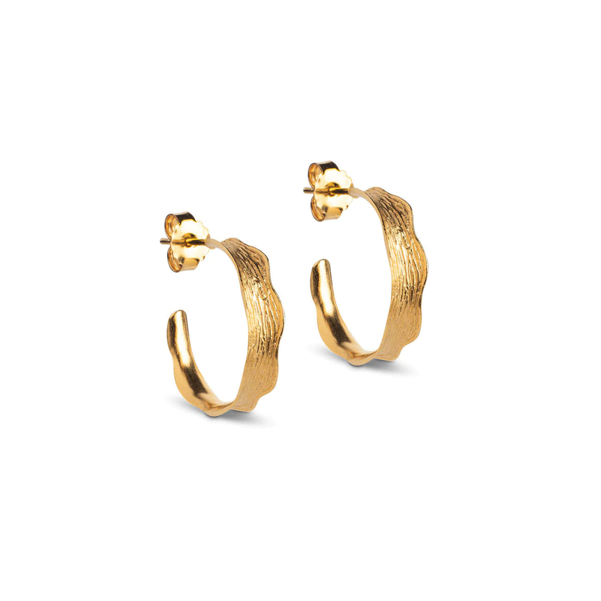 Textured Gold Hoop Small Earrings - Eloise - Lulu B Jewellery