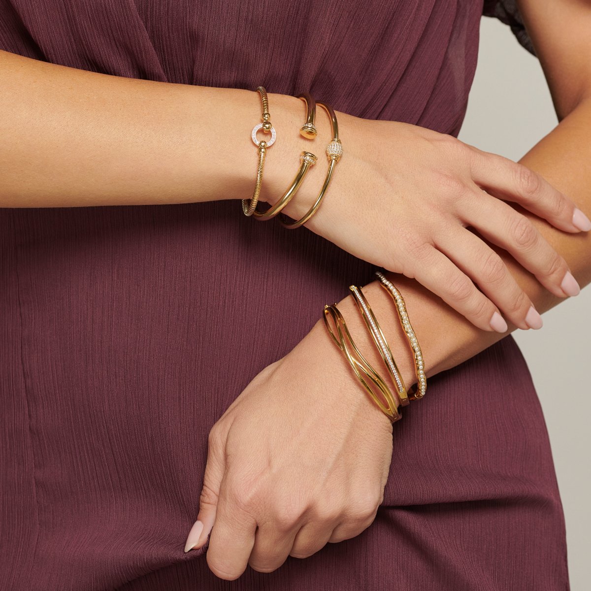 Wave Gold Bangle - Ripple - Lulu B Jewellery