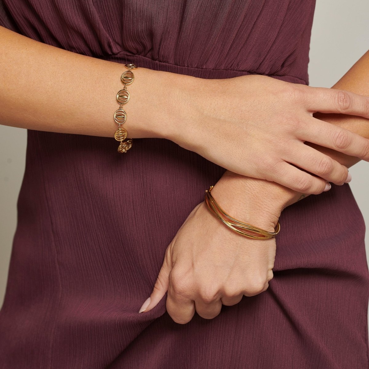 Wave Gold Bangle - Ripple - Lulu B Jewellery