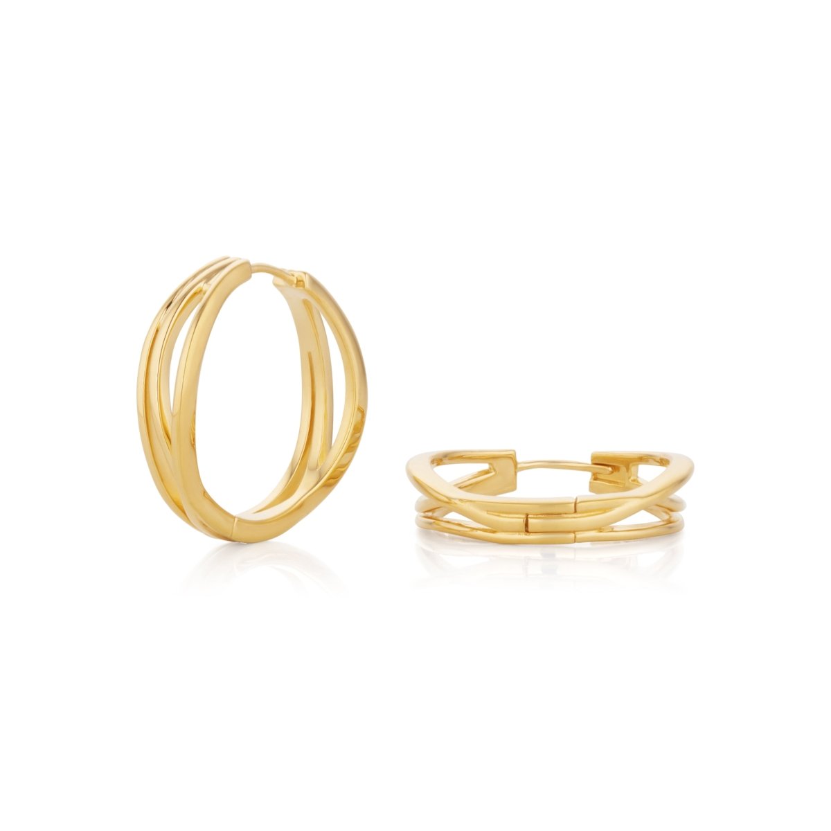 Wave Gold Hoop Earrings - Lulu B London - Timeless Jewellery