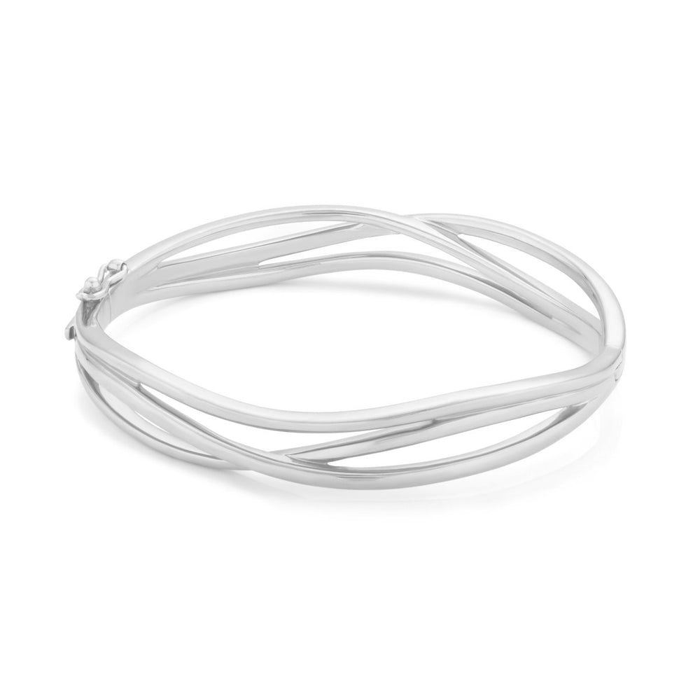 Wave Silver Bangle - Ripple - Lulu B Jewellery
