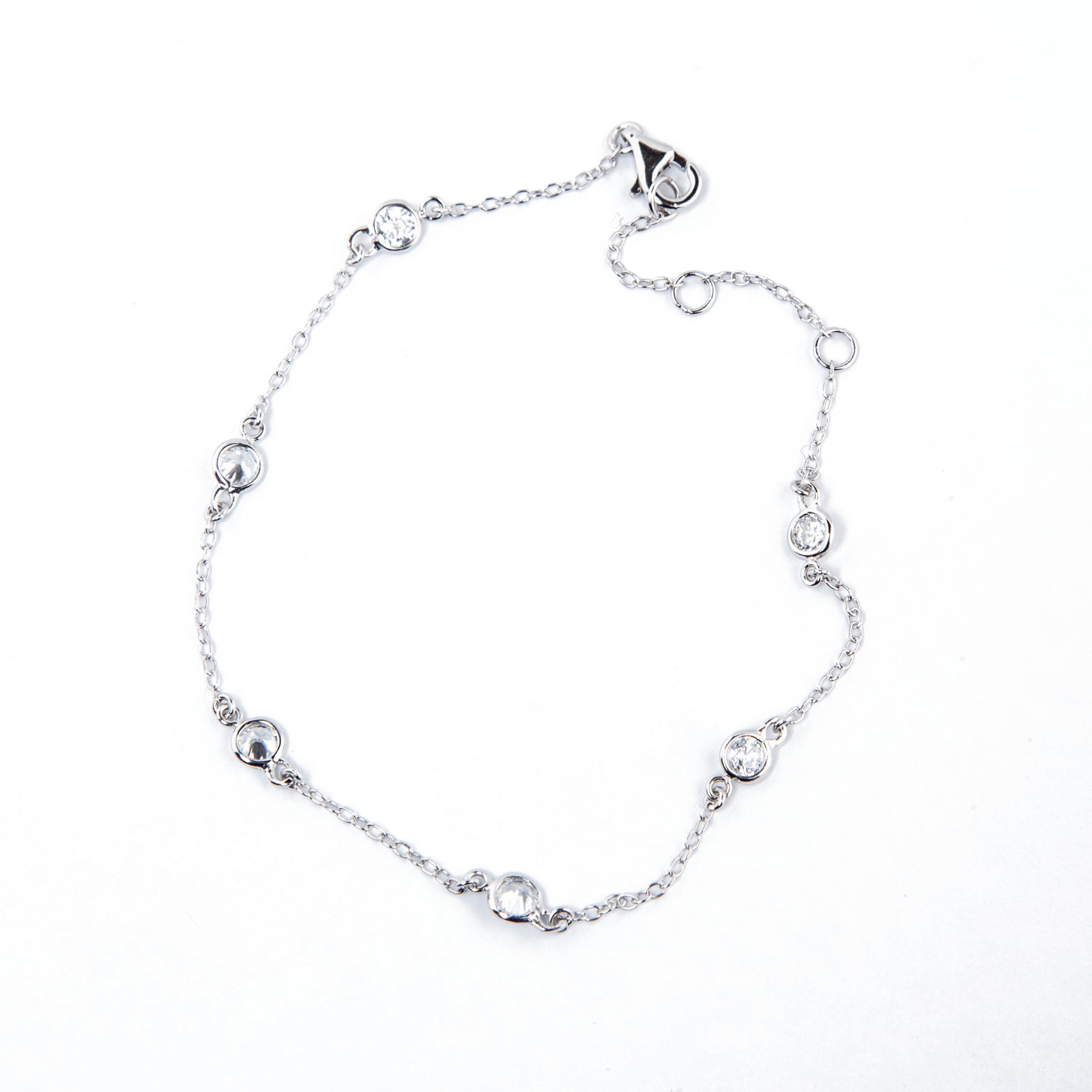 Silver Broomwood Bracelet with Cubic Zirconia - Lulu B Jewellery