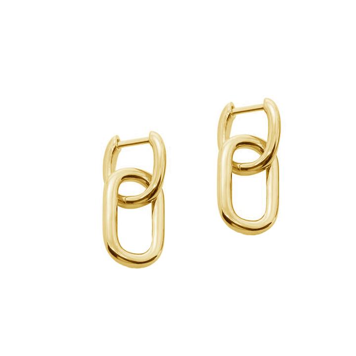 Gold Oxford Chain Hoops - Lulu B Jewellery