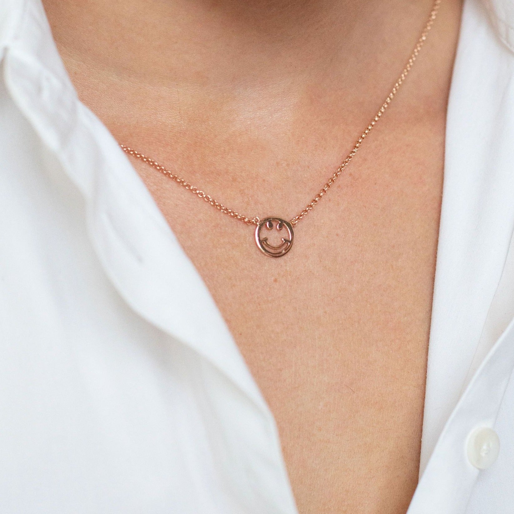 Rose Gold Smile Necklace - Lulu B Jewellery