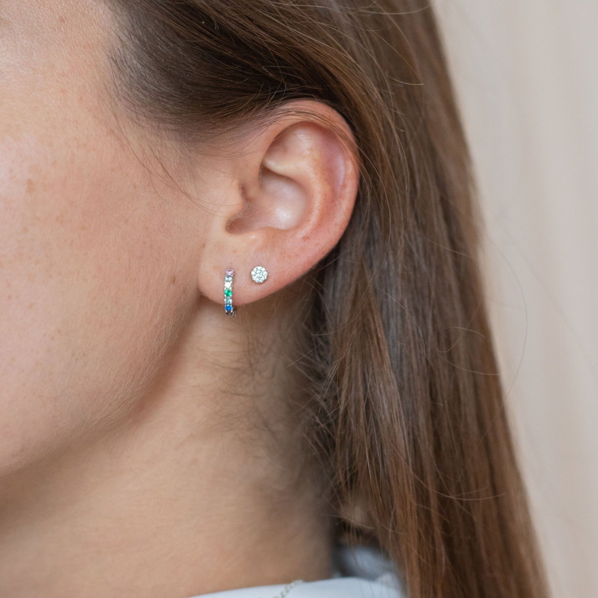 Silver Sasha Rainbow Hoop Earrings - Lulu B Jewellery