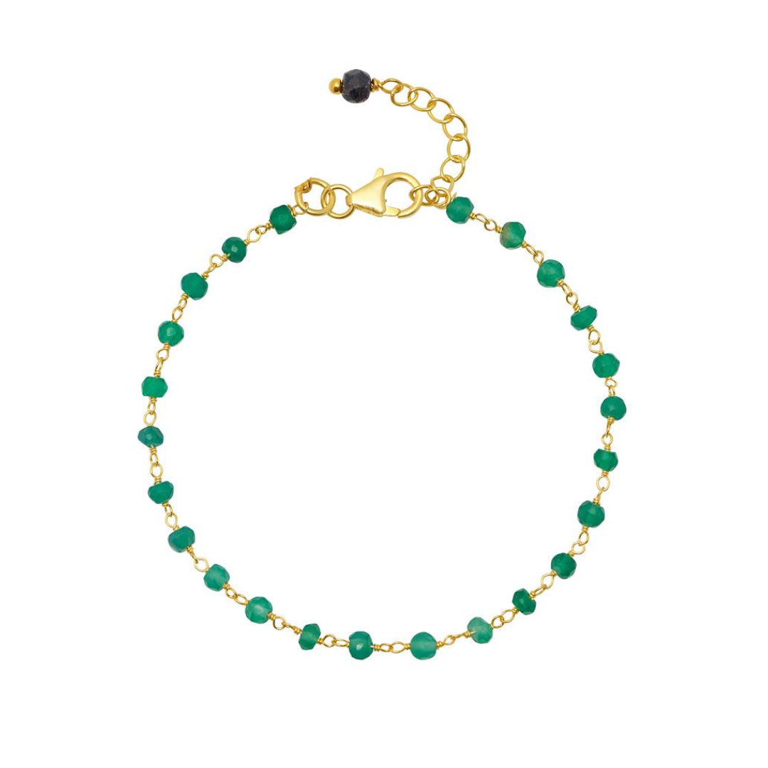 Gold Tia Chain Bracelet with Green Onyx - Lulu B Jewellery
