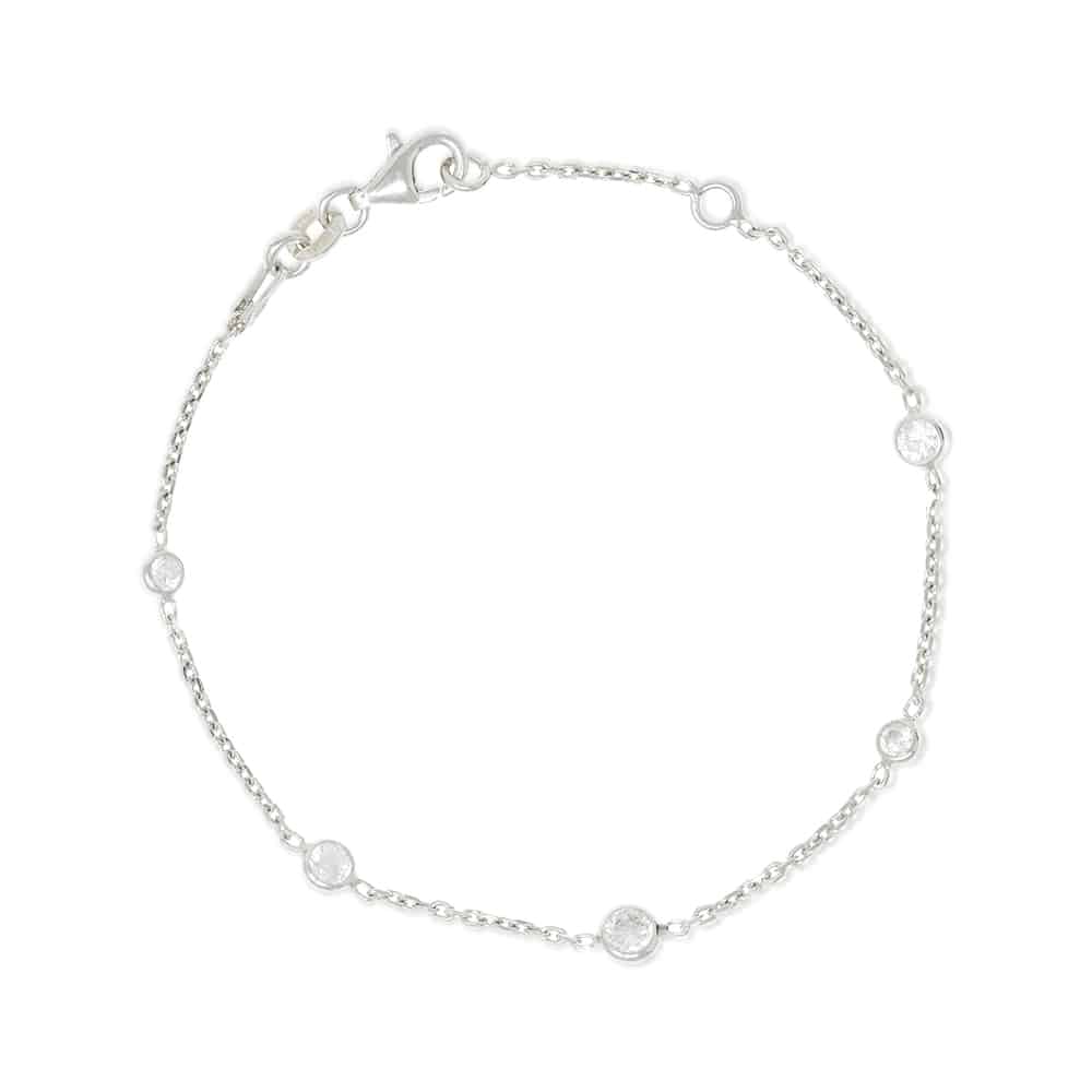 Silver Brompton Bracelet with Cubic Zirconia - Lulu B Jewellery