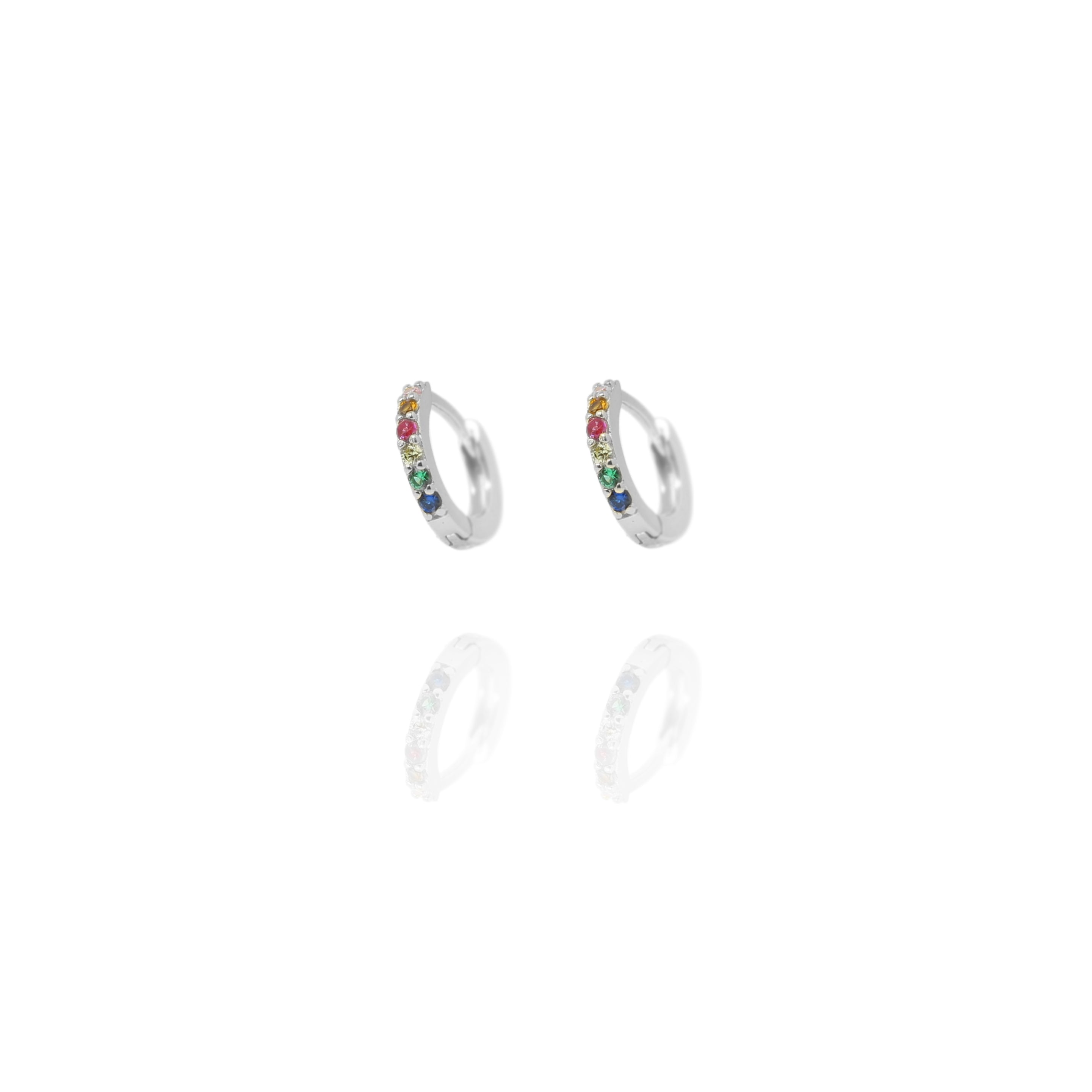 Silver Huggie Rainbow Hoops - Lulu B Jewellery