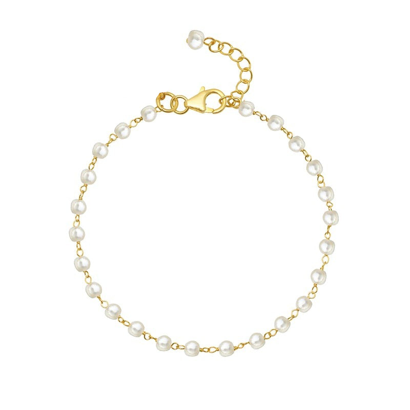 Gold Amica Bracelet with Pearl - Lulu B Jewellery