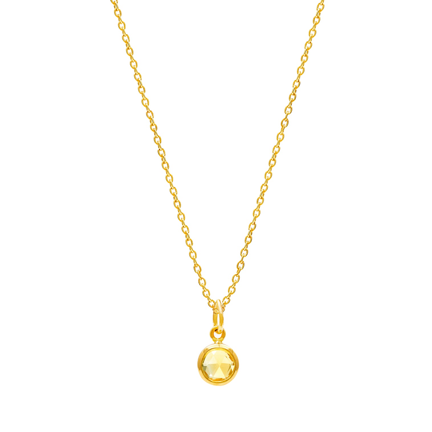 Gold Birthstone Necklace with Citrine (November) - Lulu B Jewellery