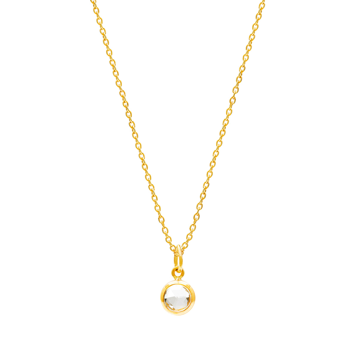 Gold Birthstone Necklace with Crystal (April) - Lulu B Jewellery