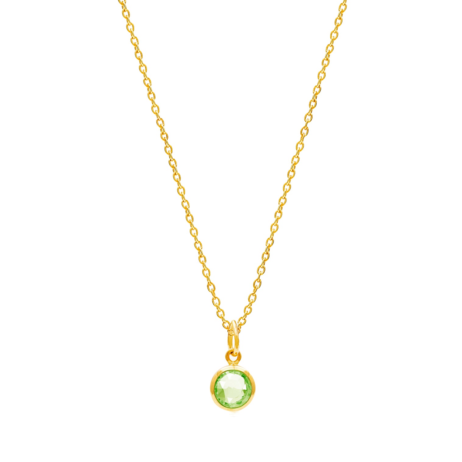 Gold Birthstone Necklace with Peridot (August) - Lulu B Jewellery