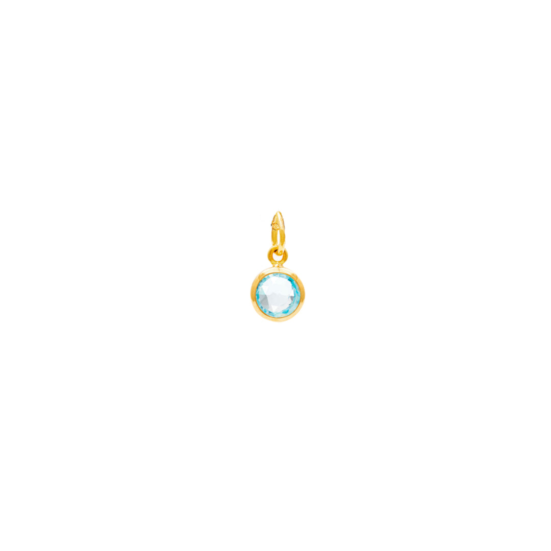 Gold Blue Topaz Birthstone Charm - Lulu B Jewellery