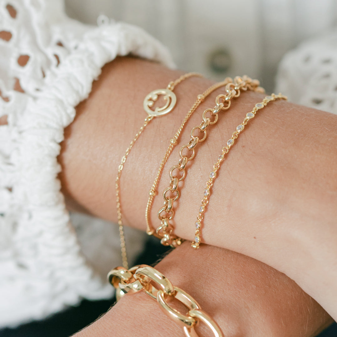 Gold Beaded Chain Bracelet - Lulu B Jewellery