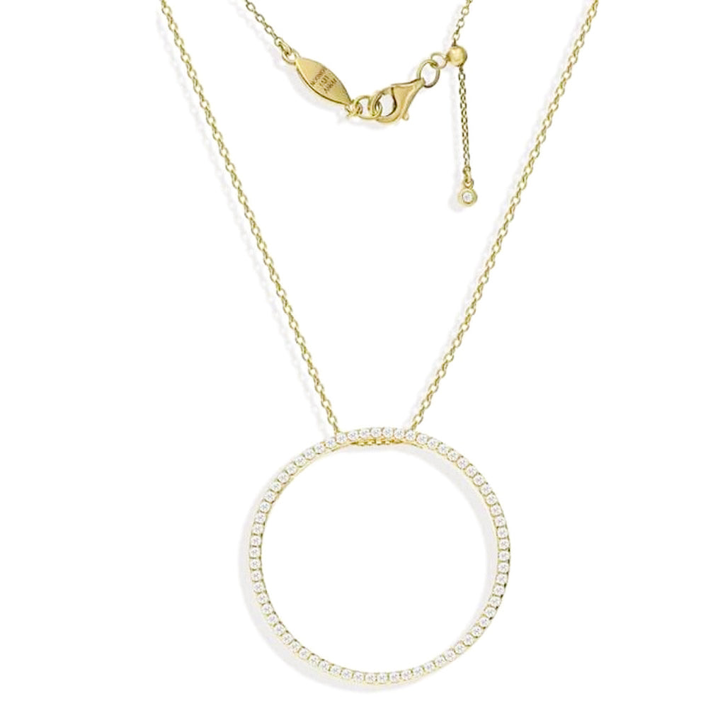 Gold Kingsbury Necklace with Cubic Zirconia (Large) - Lulu B Jewellery