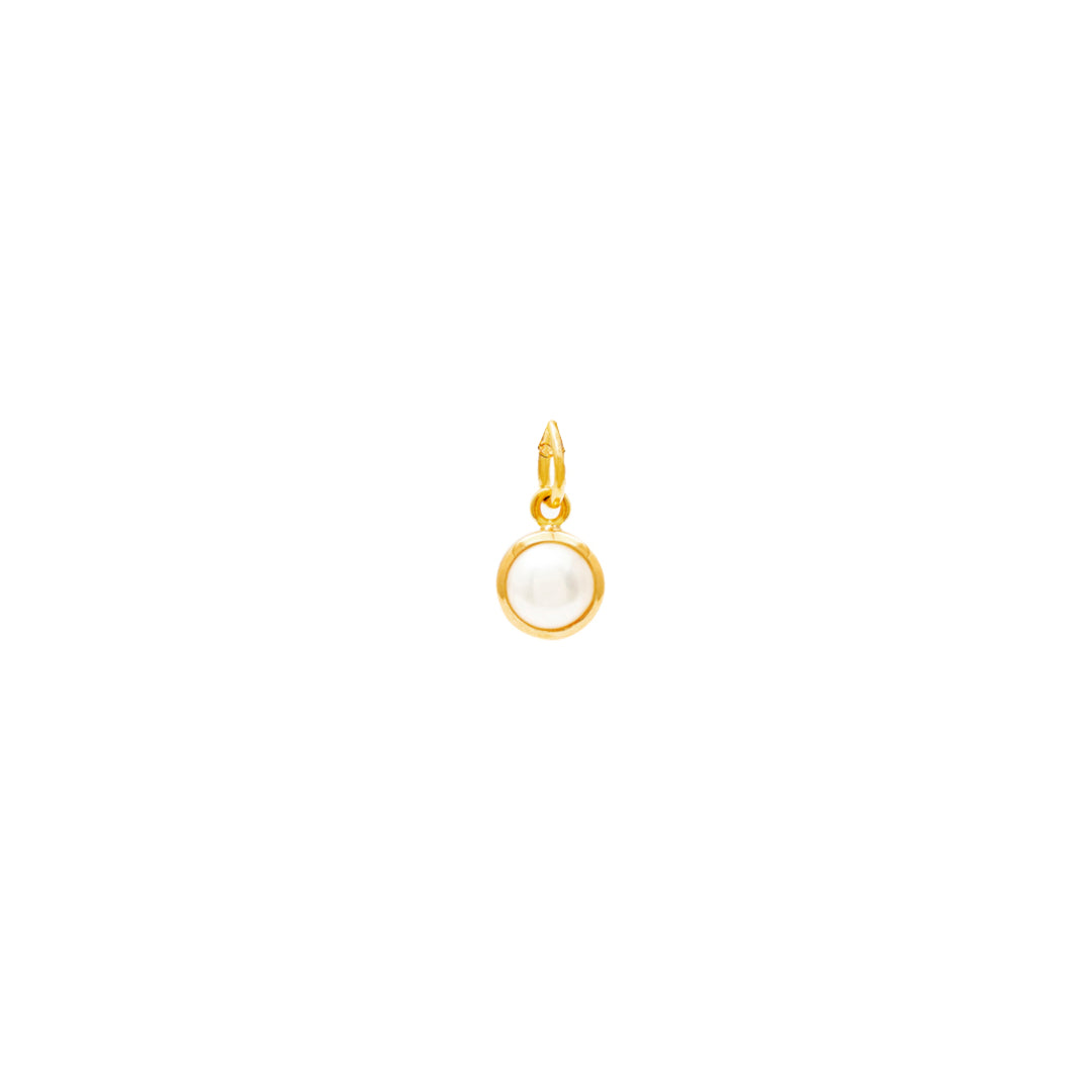 Gold Pearl Birthstone Charm - Lulu B Jewellery