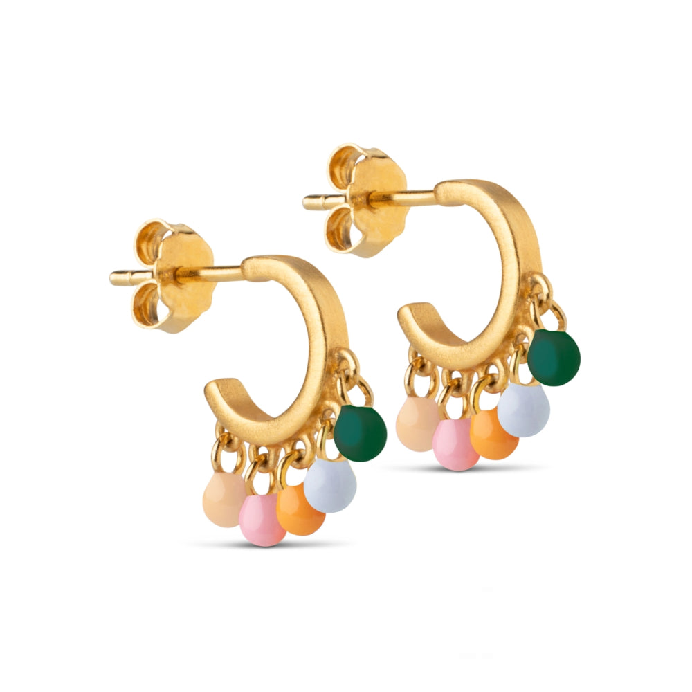 Gold Iris Hoops (Como) - Lulu B Jewellery