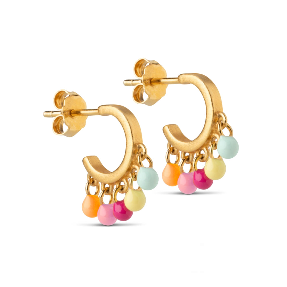 Gold Iris Hoops (Rio) - Lulu B Jewellery