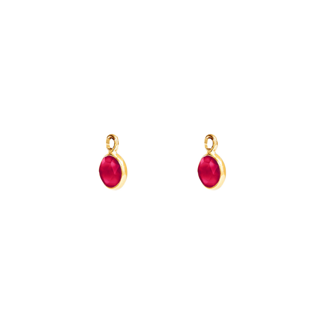 Gold Ruby Quartz Birthstone Charms - Lulu B Jewellery