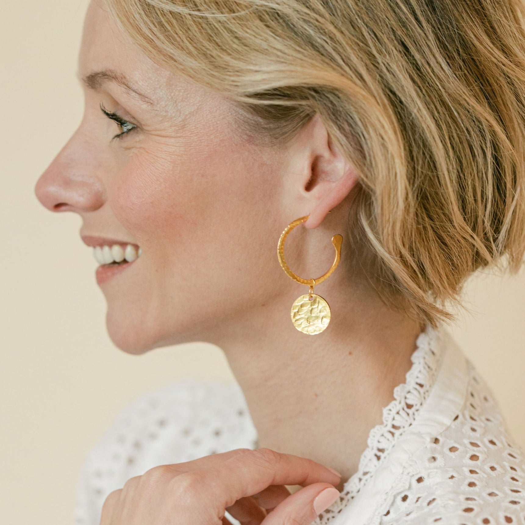 Gold Harper Hoop Earrings - Lulu B Jewellery
