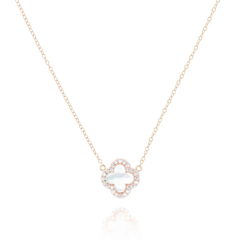 Rose Gold Clover Necklace with Mother of Pearl - Lulu B Jewellery