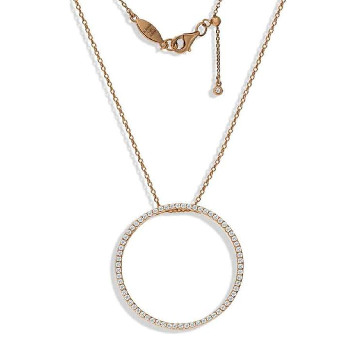 Rose Gold Kingsbury Necklace with Cubic Zirconia (Large) - Lulu B Jewellery