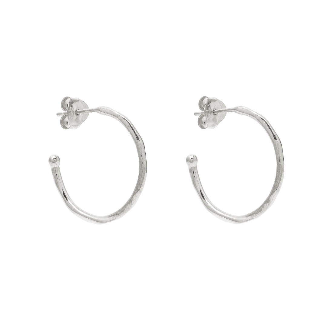 Silver Honor Hoop Earrings - Lulu B Jewellery