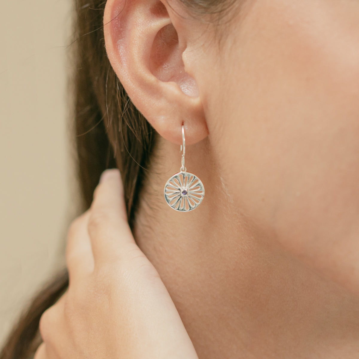 Silver Imogen Earrings with Iolite - Lulu B Jewellery