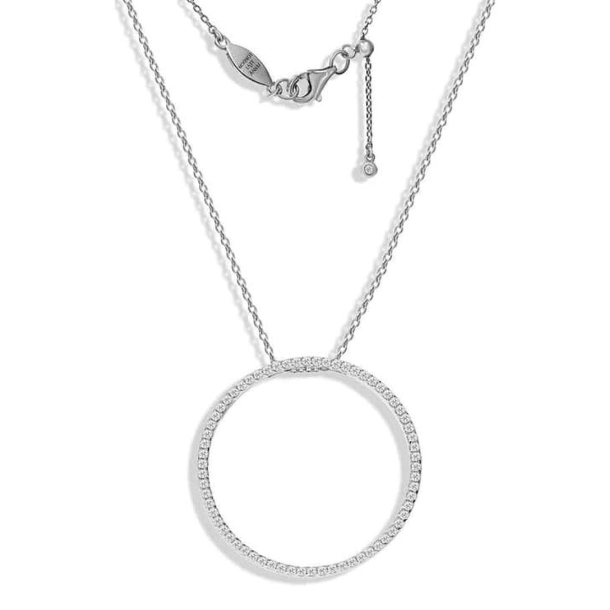 Silver Kingsbury Necklace with Cubic Zirconia (Large) - Lulu B Jewellery