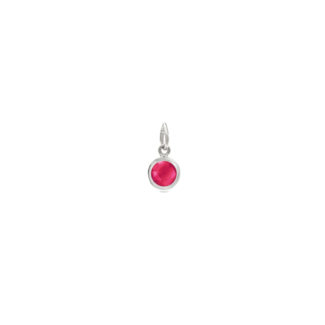 Silver Ruby Quartz Birthstone Charm - Lulu B Jewellery
