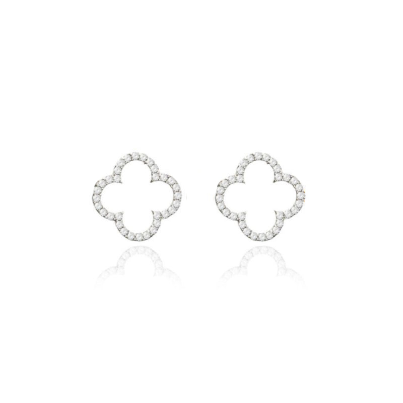 Silver Stud Earrings with Cubic Zirconia - Lulu B Jewellery