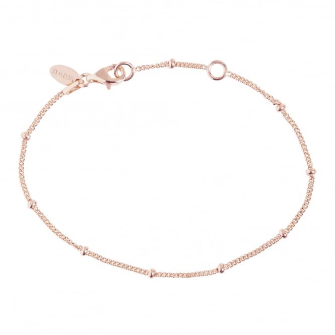 Rose Gold Beaded Chain Bracelet - Lulu B Jewellery