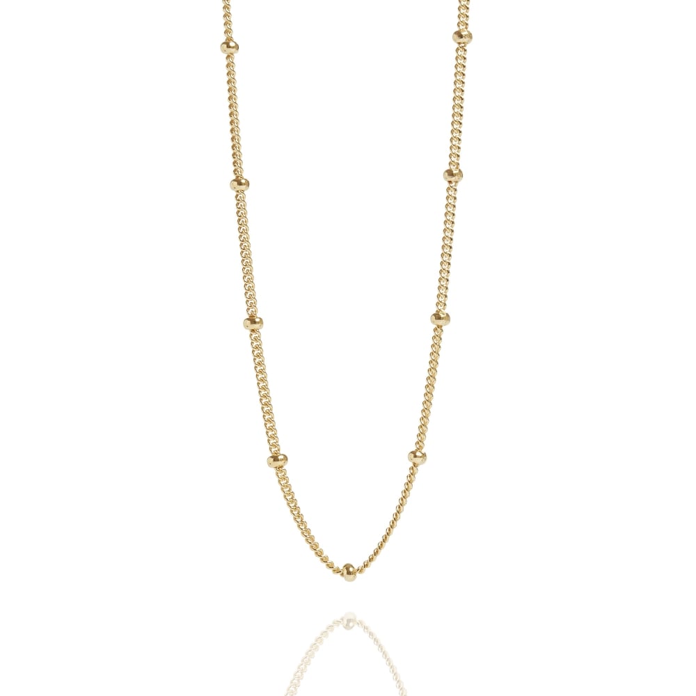 Gold Beaded 16" Chain Necklace - Lulu B Jewellery