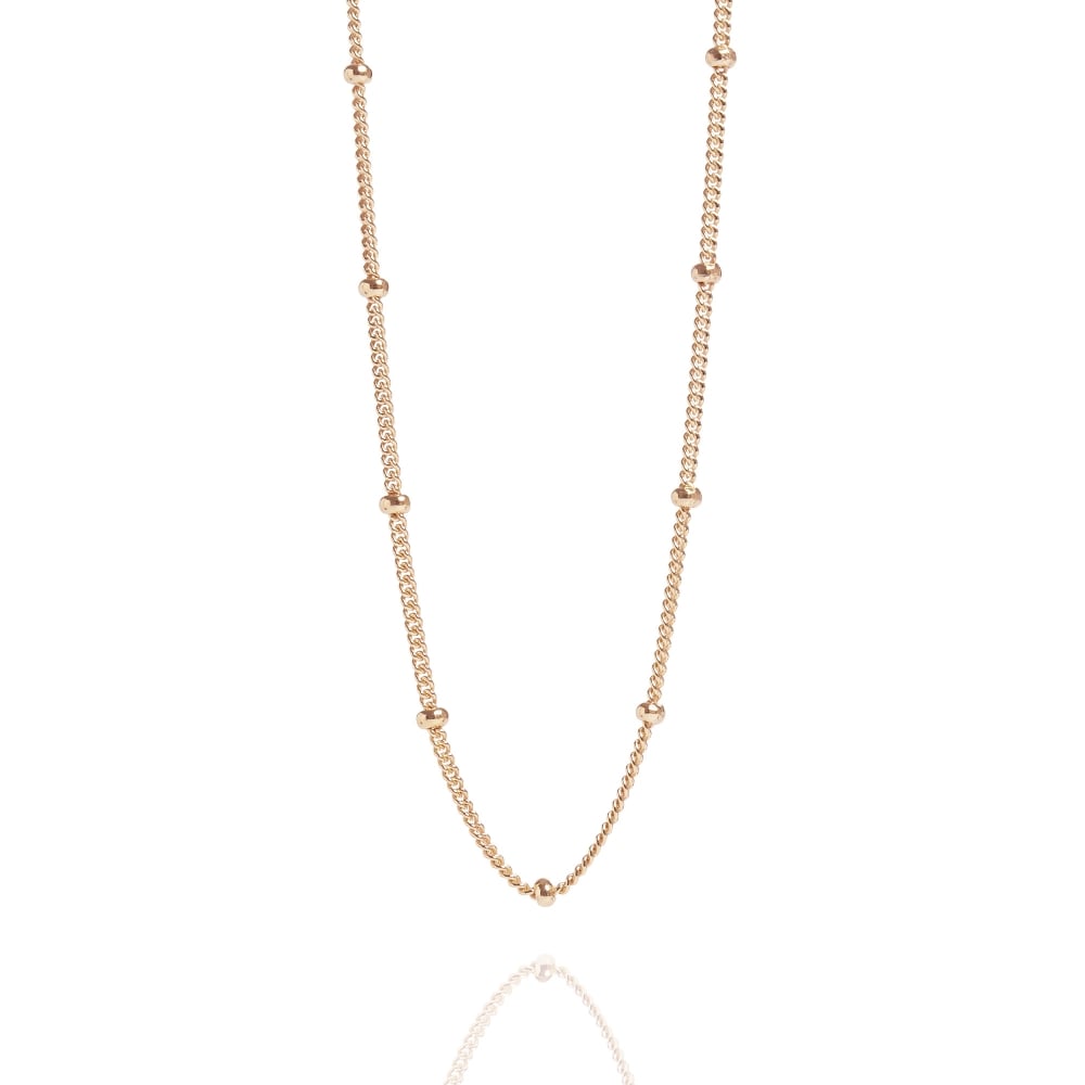 Rose Gold Beaded 16" Chain Necklace - Lulu B Jewellery