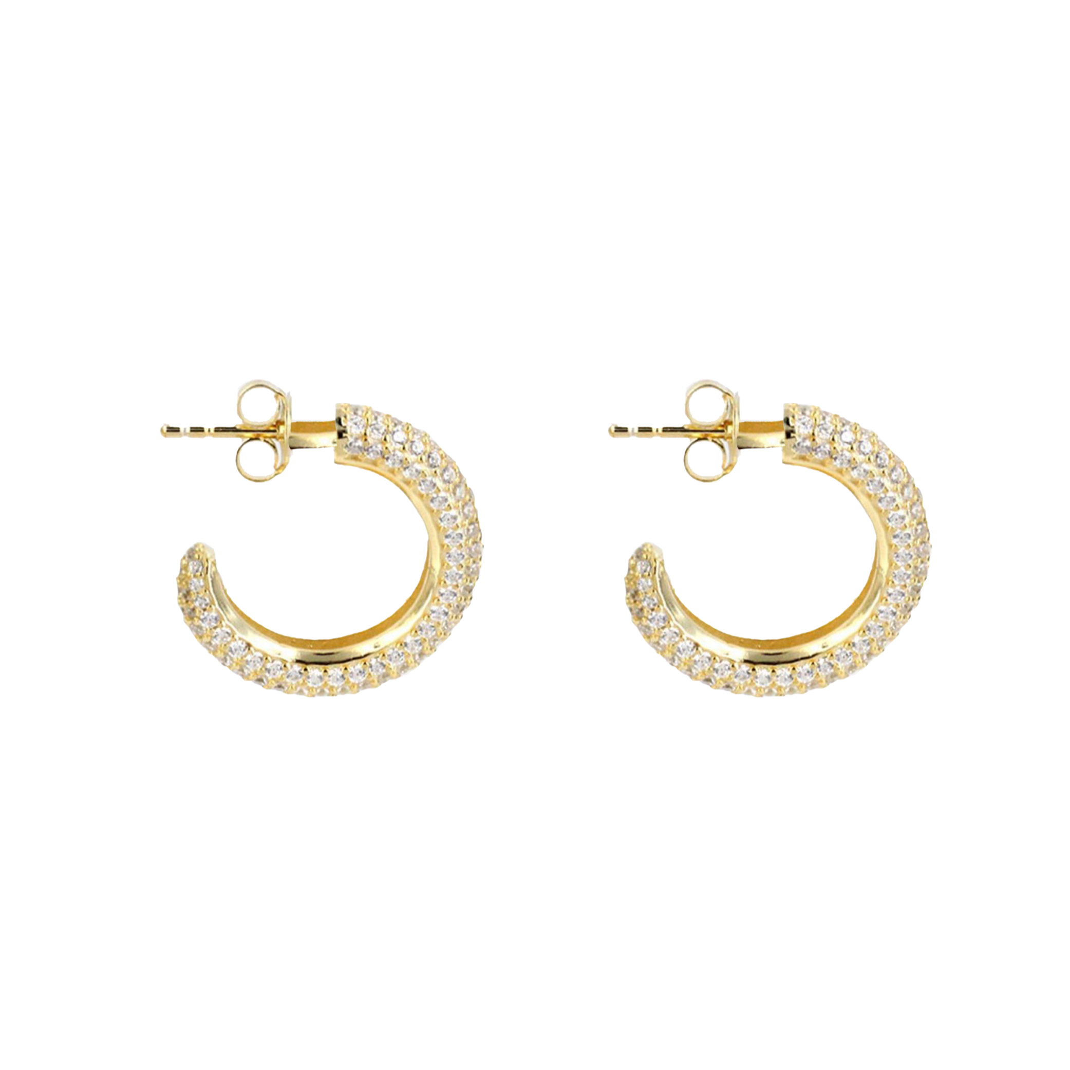 Pavé Gold Hoop Earrings with Cubic Zirconia