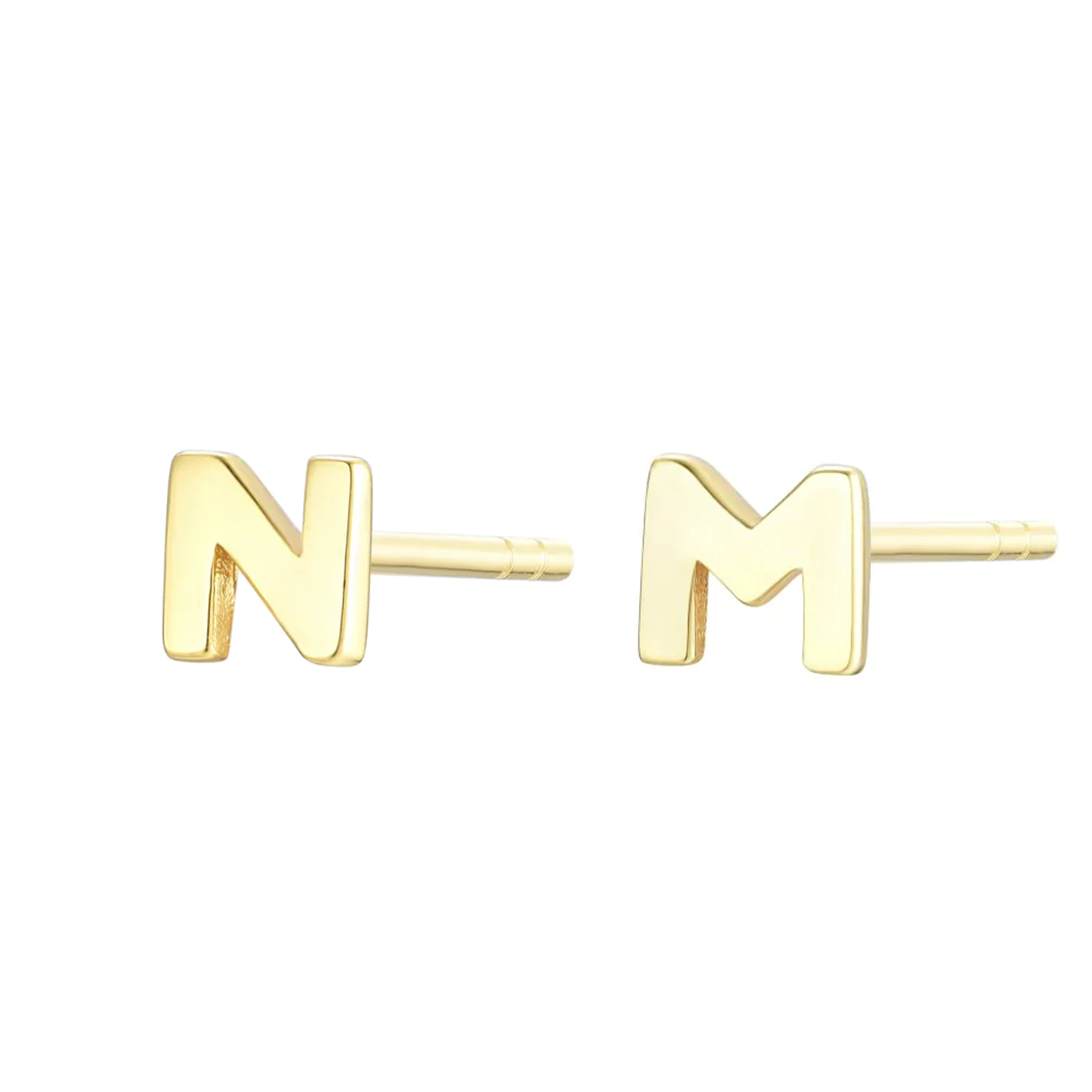 Initial Mini Stud Gold Earring (Sold Individually)